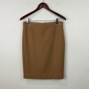 J crew Women’s Camel Wool Pencil Skirt size 4